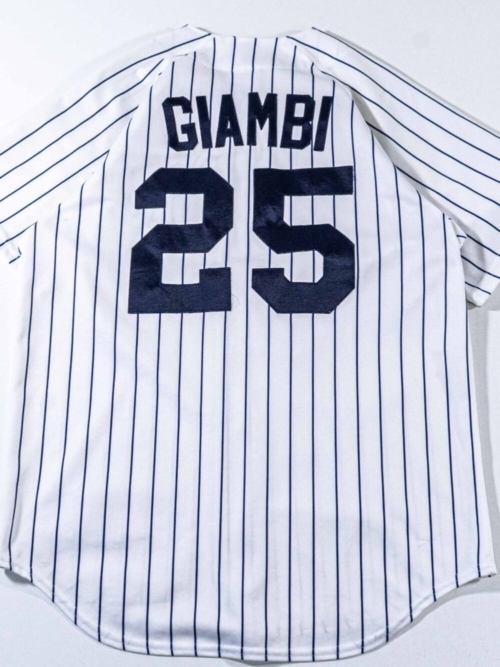 New York Yankees Jason Giambi Majestic Jersey Pinstripe Medium MLB